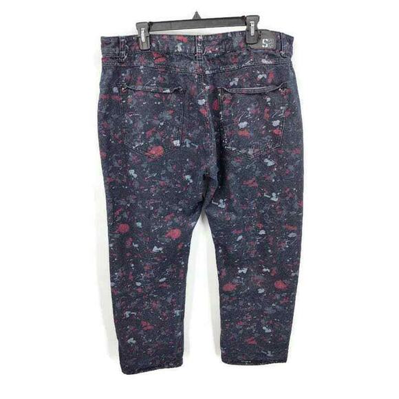 Sacred Crown Black Premium splatter print jeans in size 42 - Picture 2 of 4